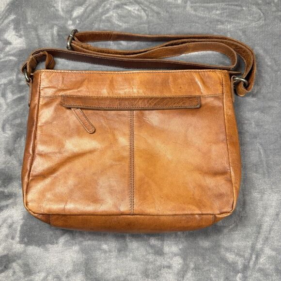 Wild West Los Angeles Women’s Distressed Leather Crossbody Bag Brown - Picture 6 of 15